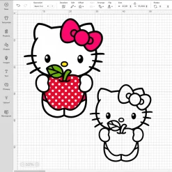 Hello Kitty Apple Svg For Cricut