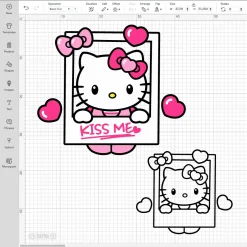 Hello Kitty Valentine's Day Frame Svg For Cricut