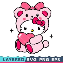 Hello Kitty Valentine's Svg With Heart