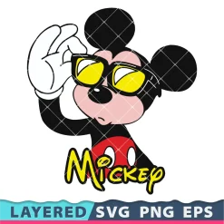 Mickey Mouse Svg With Sunglasses