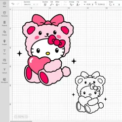 Sanrio Hello Kitty Svg Holding Heart