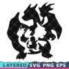 Pokemon Charmander Evolution Svg, Fire Pokemon Png Transparent, Charmander Cricut, Silhouette, Clipart, Vector