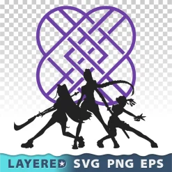 Fantasy Warriors Svg, Battle Heroes Png Transparent, Huntrix Rpg Cricut, Silhouette, Clipart, Vector