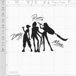 Girl Group Band Png, Kpop Rumi Zoey Mira Svg, Transparent Music Clipart Vector, Silhouette