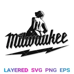 Milwaukee Woman Worker Svg, Professional Png Transparent, Milwaukee Cricut, Silhouette, Clipart, Vector