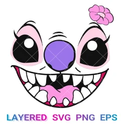Angel Lilo Stitch Svg, Disney Alien Png Transparent, Cricut Silhouette, Layered Clipart