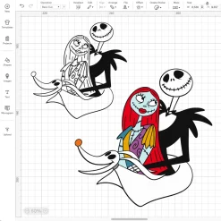 Disney Jack Sally Zero Png Transparent, Nightmare Before Christmas Layered Svg Clipart, Silhouette, Vector
