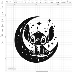 Disney Lilo Stitch Celestial Moon Transparent Png, Stars Layered Clipart Svg, Silhouette, Vector