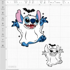 Disney Lilo Stitch Ghost Halloween Png, White Costume Layered Svg, Cricut, Silhouette, Clipart, Vector