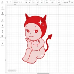 Kawaii Sonny Angel Devil Transparent Png, Japanese Collectible Toy Layered Clipart Svg, Silhouette, Vector