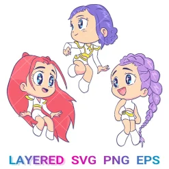 Kpop Demon Hunters Svg, Anime Chibi Png Transparent, Cricut Clipart, Silhouette, Vector