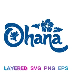 Ohana Lilo Stitch Svg, Disney Logo Png Transparent, Cricut Silhouette, Layered Clipart