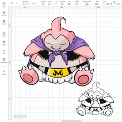 Pokemon Dragon Ball Snorlax Majin Buu Transparent Png, Anime Fusion Layered Clipart Svg, Silhouette, Vector