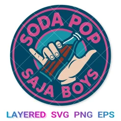 Soda Pop Saja Boys Svg, Retro Logo Png Transparent, Cricut