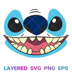 Stitch Face Svg, Disney Lilo Stitch Png Transparent, Cricut Clipart, Silhouette, Vector